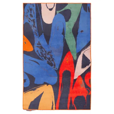 Pre-owned Andy Warhol Nazmiyal Collection Diamond Dust Shoes Vintage Pop Art  Rug In Gray