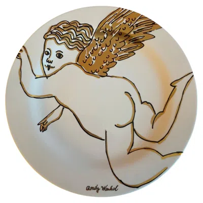 Pre-owned Andy Warhol Rosenthal  "golden Angels" Plate In Brown