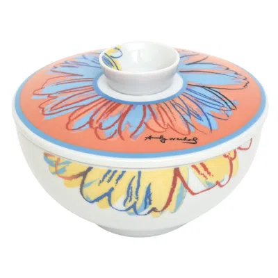 Pre-owned Andy Warhol Rosenthal Studio Line Flower Porcelain Sugar Bowl After  1980's In Sand