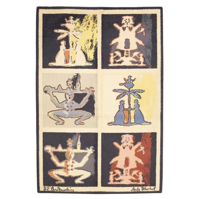 Pre-owned Andy Warhol Rug Hand-tufted Iconic Pop Art Design In Sand