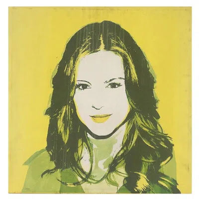 Pre-owned Andy Warhol Style Pop Art Portrait Of Patricia Arquette, Giclee On Canvas In Yellow