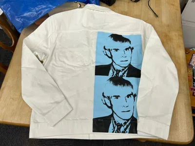 Pre-owned Andy Warhol X Calvin Klein Andy Warhol White Denim Jacket Xl