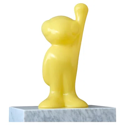 Pre-owned Andy Warhol Yellow Plastic "super G" Table Lamp By Guido Venturini For Alessi, Italy, 2001.
