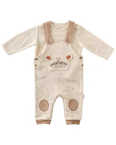 Andy Wawa Kids' Andywawa Adventurous Bear Overall Outfit In Neutral