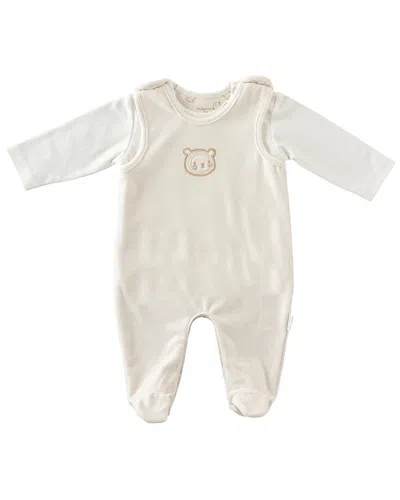 Andy Wawa Andywawa Bear Graphic Overall Babygrow In Neutral
