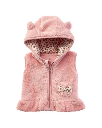 Andy Wawa Kids' Andywawa Cuddle Cub Hooded Vest In Pink