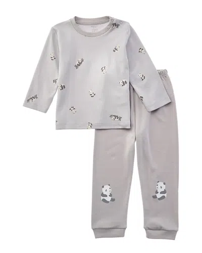 Andy Wawa Kids' Andywawa Keep Smiling Panda Outfit Duo In Gray