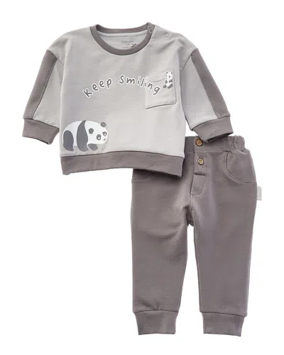 Andy Wawa Kids' Andywawa Keep Smiling Panda Set In Gray
