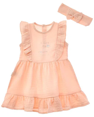 Andy Wawa Kids' Andywawa Love Family Muslin Dress & Headband Set In Pink