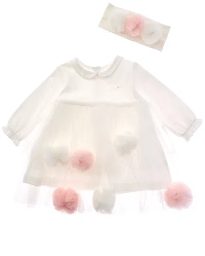 Andy Wawa Kids' Andywawa Love Pom Dress & Headband Set In White