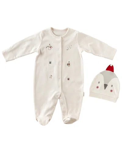 Andy Wawa Kids' Andywawa Penguin Print Babygrow & Hat Set In White
