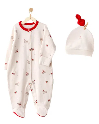Andy Wawa Kids' Andywawa Penguin Trim Babygrow & Beanie Set In White