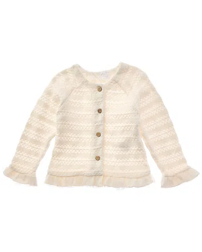 Andy Wawa Kids' Andywawa Ruffle Cardigan In Neutral
