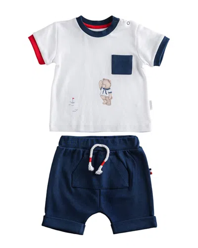 Andy Wawa Babies' Andywawa Sailor Bear Pocket Outfit In Blue