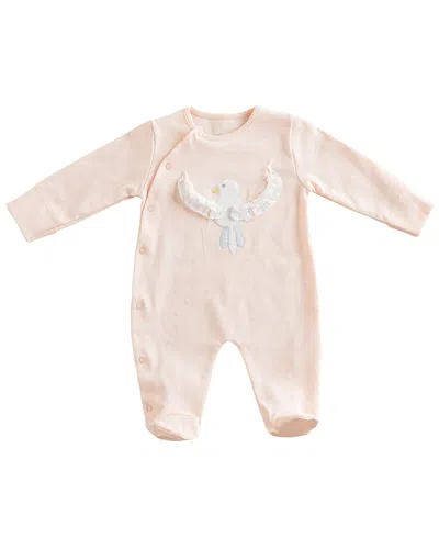 Andy Wawa Kids' Andywawa Spring Birds Applique Romper In Pink