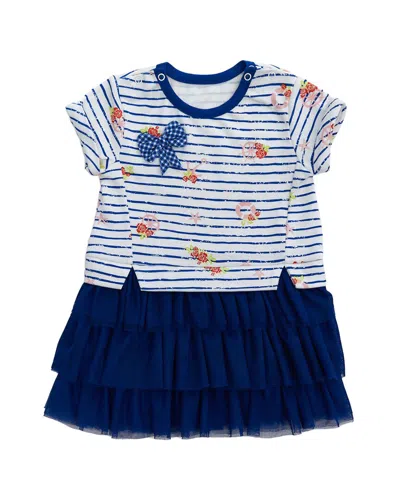 Andy Wawa Kids' Andywawa Striped Flowers Dress In Multi