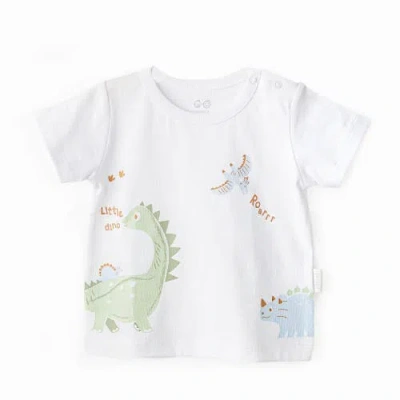 Andy Wawa Babies'  Casual Dinosaur T-shirt In White