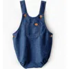 Andy Wawa Casual Pocket Romper In Indigo