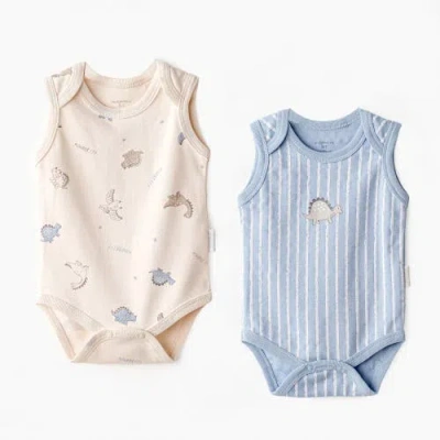 Andy Wawa Kids'  Dino Bodysuits In Blue