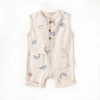 Andy Wawa Dino Pattern Romper In Beige