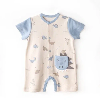 Andy Wawa Babies'  Dinosaur Sleeve Romper In Beige