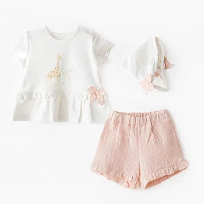 Andy Wawa Babies'  Family Love Dress Band Set In Salmon