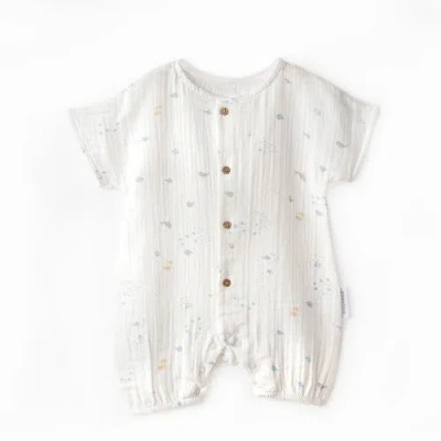 Andy Wawa Babies'  Happy Ocean Muslin Romper In White