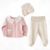 Andy Wawa Lace & Dots Baby Outfit In Pink