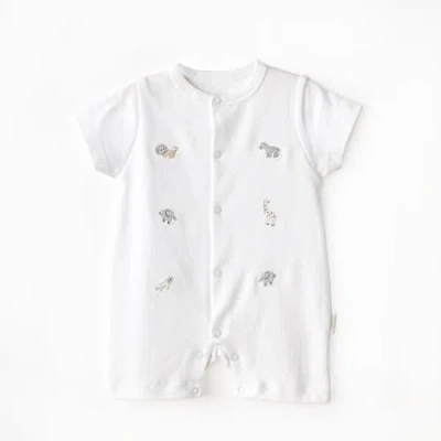 Andy Wawa Babies'  Little King Animal Romper In White