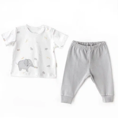 Andy Wawa Babies'  Little King Elephant Pants Outfit In White