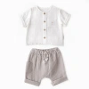 Shop Andy Wawa Shorts Button Outfit In Grey