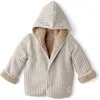 Andy Wawa Snuggle Stripe Hooded Jacket In Neutral