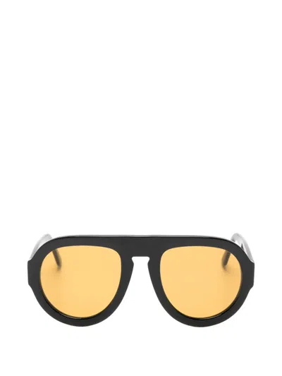 Andy Wolf Barley Pilot-frame Sunglasses In Black