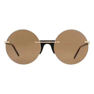 Andy Wolf Brown Metal Sunglasses