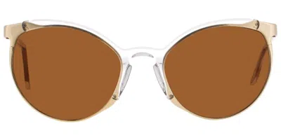 Andy Wolf Dinah F Women's Sunglasses Gold Size 57 In Brown