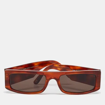 Andy Wolf Mod. Hume Col. B Havana Brown Rectangular Sunglasses