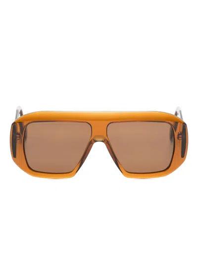 Andy Wolf Rectangle-frame Sunglasses In Brown