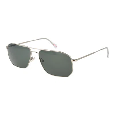 Andy Wolf Silver Men Sunglasses In Metallic