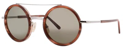Andy Wolf Sunglasses Silver/havana In Green