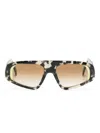 TORTOISESHELL GEOMETRIC-FRAME SUNGLASSES