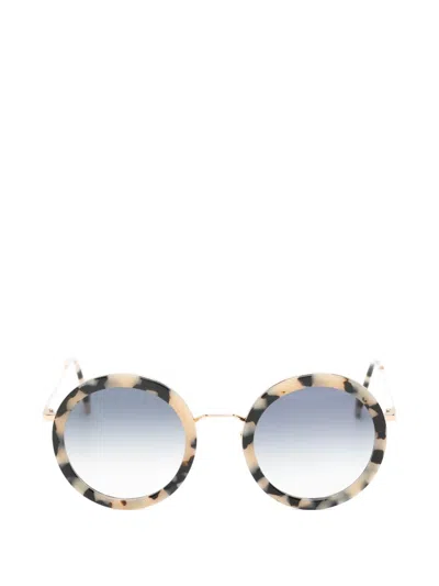 Andy Wolf Tortoiseshell-effect Round-frame Sunglasses In Neutral