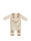 Andywawa Bear-patchwork Overalls In Neutral