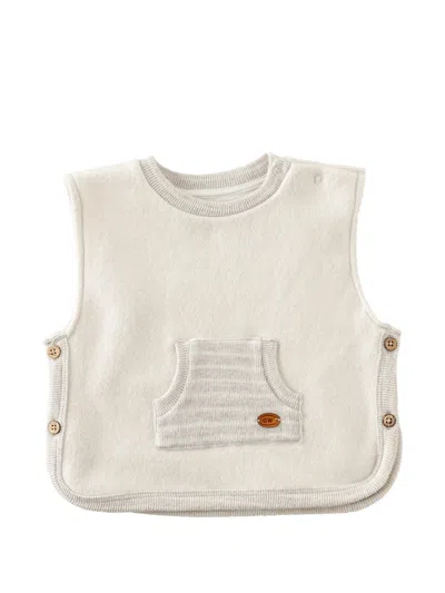 Andywawa Babies' Buttoned-pocket Vest In Neutral