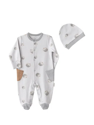 Andywawa Cozy Crumbs Beanie Hat And Babygrow Set In Gray