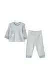 Andywawa Dinosaur-patch Striped Pyjamas In Blue