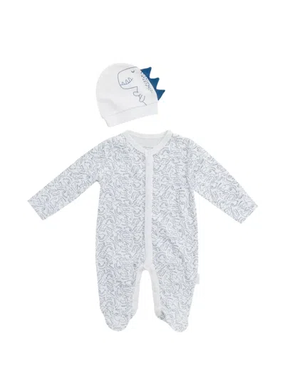 Andywawa Dinosaur-print Babygrow Set In Blue