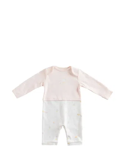 Andywawa Babies' Duck-print Colour-block Romper In White