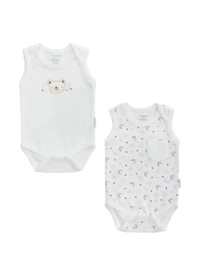 Andywawa Babies' Graphic-print Bodysuit (set Of Two) In White