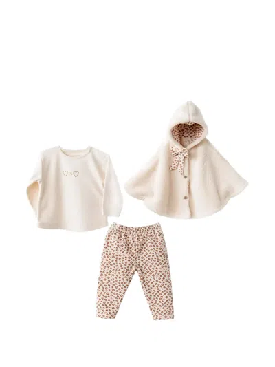 Andywawa Babies' Leopard-print Trouser Set (set Of Three) In Neutral
