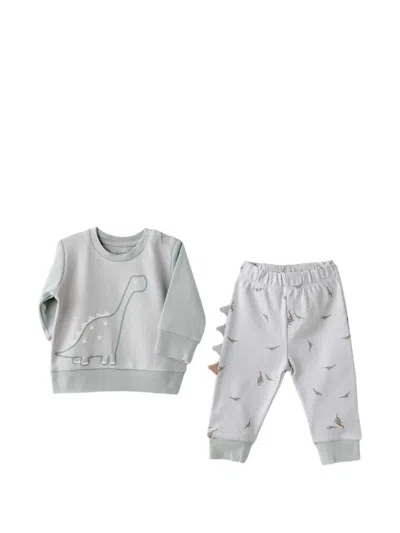 Andywawa Babies' Mummy S Snuggle Saurus Two-piece Trouser Set In Gray